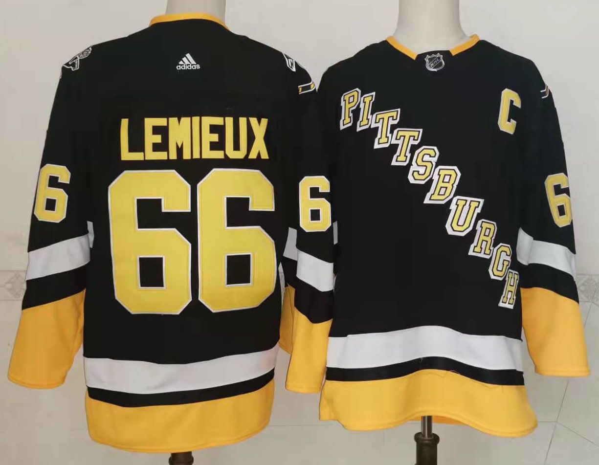 Cheap Men Pittsburgh Penguins 66 Lemieux Black New 2022 Adidas NHL Jersey